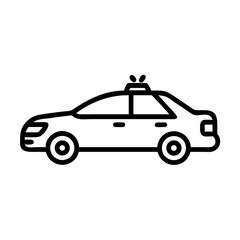Police Car Icon for Law Enforcement and Security Themes