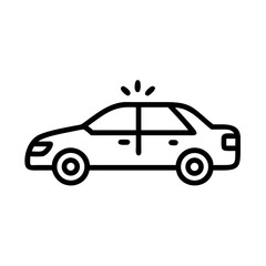Police Car Icon for Law Enforcement and Security Themes