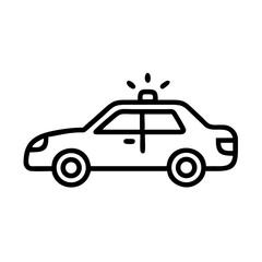 Fototapeta premium Police Car Icon for Law Enforcement and Security Themes