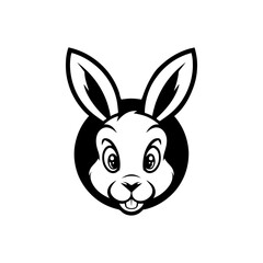 Fototapeta premium Illustration of rabbit head. Design element for logo, label, sign. Vector illustration