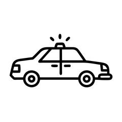 Police Car Icon for Law Enforcement and Security Themes