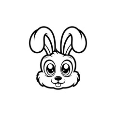Illustration of rabbit head. Design element for logo, label, sign. Vector illustration