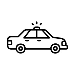 Police Car Icon for Law Enforcement and Security Themes