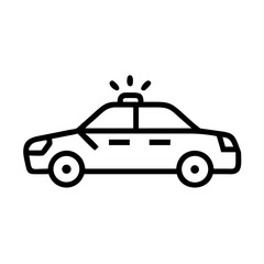 Police Car Icon for Law Enforcement and Security Themes
