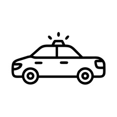 Obraz premium Police Car Icon for Law Enforcement and Security Themes
