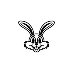 Illustration of rabbit head. Design element for logo, label, sign. Vector illustration