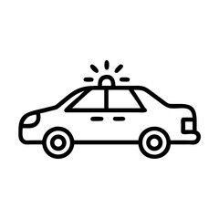 Police Car Icon for Law Enforcement and Security Themes