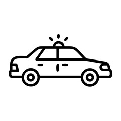 Police Car Icon for Law Enforcement and Security Themes
