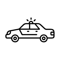 Police Car Icon for Law Enforcement and Security Themes