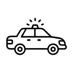 Police Car Icon for Law Enforcement and Security Themes