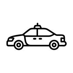 Police Car Icon for Law Enforcement and Security Themes