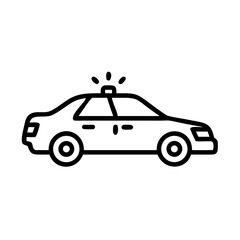 Police Car Icon for Law Enforcement and Security Themes