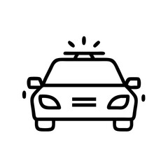 Police Car Icon for Law Enforcement and Security Themes