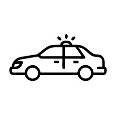 Police Car Icon for Law Enforcement and Security Themes