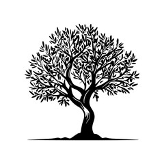 Obraz premium Olive tree silhouette icon. Design element for logo, label, sign. Vector illustration