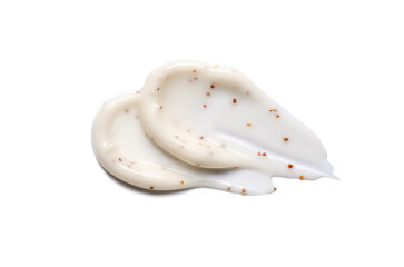 Naklejka premium A sample of a cosmetic body care scrub. Isolated on a white background