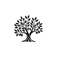 Obraz premium Olive tree silhouette icon. Design element for logo, label, sign. Vector illustration
