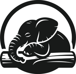 Baby elephant silhouette vector