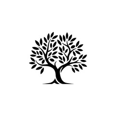 Naklejka premium Olive tree silhouette icon. Design element for logo, label, sign. Vector illustration