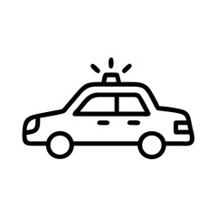 Fototapeta premium Police Car Icon for Law Enforcement and Security Themes