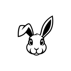Illustration of rabbit head. Design element for logo, label, sign. Vector illustration