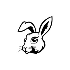 Illustration of rabbit head. Design element for logo, label, sign. Vector illustration