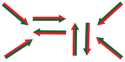 Red and Green Directional Arrows