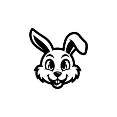 Illustration of rabbit head. Design element for logo, label, sign. Vector illustration