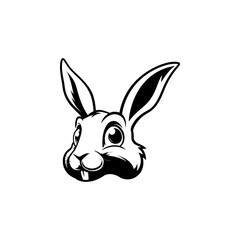 Illustration of rabbit head. Design element for logo, label, sign. Vector illustration