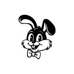 Illustration of rabbit head. Design element for logo, label, sign. Vector illustration