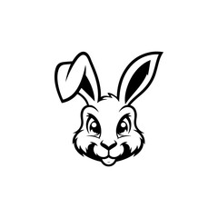 Illustration of rabbit head. Design element for logo, label, sign. Vector illustration