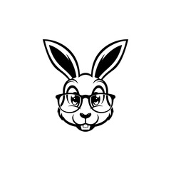 Illustration of rabbit head. Design element for logo, label, sign. Vector illustration