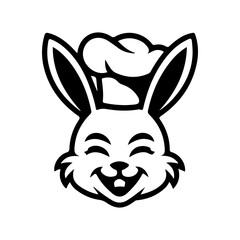 Illustration of rabbit head. Design element for logo, label, sign. Vector illustration