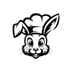 Illustration of rabbit head. Design element for logo, label, sign. Vector illustration