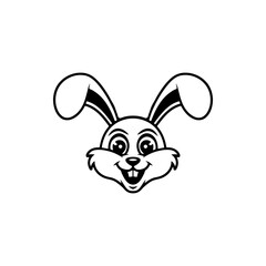 Illustration of rabbit head. Design element for logo, label, sign. Vector illustration