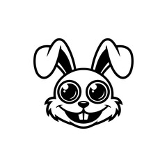 Illustration of rabbit head. Design element for logo, label, sign. Vector illustration