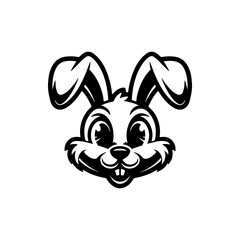 Illustration of rabbit head. Design element for logo, label, sign. Vector illustration