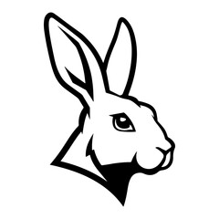 Illustration of rabbit head. Design element for logo, label, sign. Vector illustration