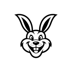 Illustration of rabbit head. Design element for logo, label, sign. Vector illustration
