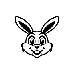 Illustration of rabbit head. Design element for logo, label, sign. Vector illustration