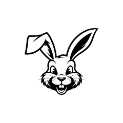Illustration of rabbit head. Design element for logo, label, sign. Vector illustration