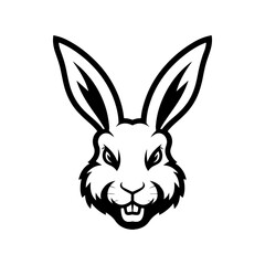 Illustration of rabbit head. Design element for logo, label, sign. Vector illustration