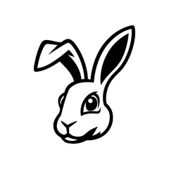 Illustration of rabbit head. Design element for logo, label, sign. Vector illustration