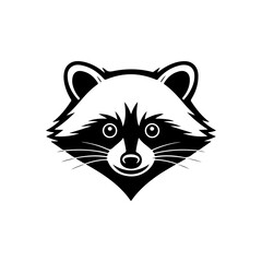 Illustration of racoon head. Design element for logo, label, sign. Vector illustration