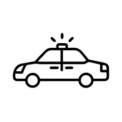 Police Car Icon for Law Enforcement and Security Themes