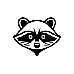 Illustration of racoon head. Design element for logo, label, sign. Vector illustration