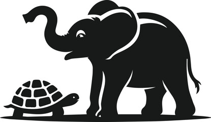 Baby elephant silhouette vector