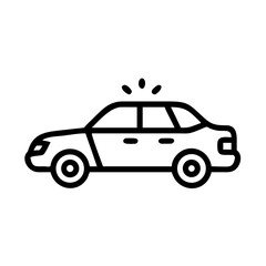 Police Car Icon for Law Enforcement and Security Themes