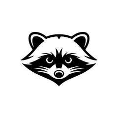 Illustration of racoon head. Design element for logo, label, sign. Vector illustration