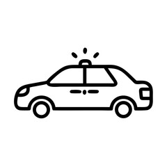 Police Car Icon for Law Enforcement and Security Themes